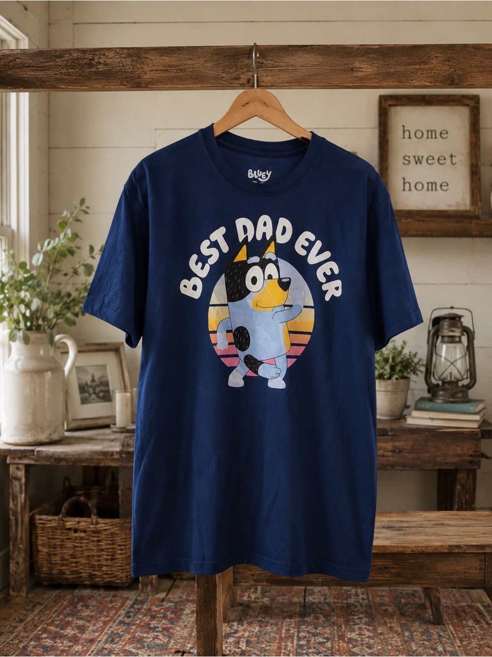Bluey 'Best Dad Ever' Navy Short-Sleeve Tee